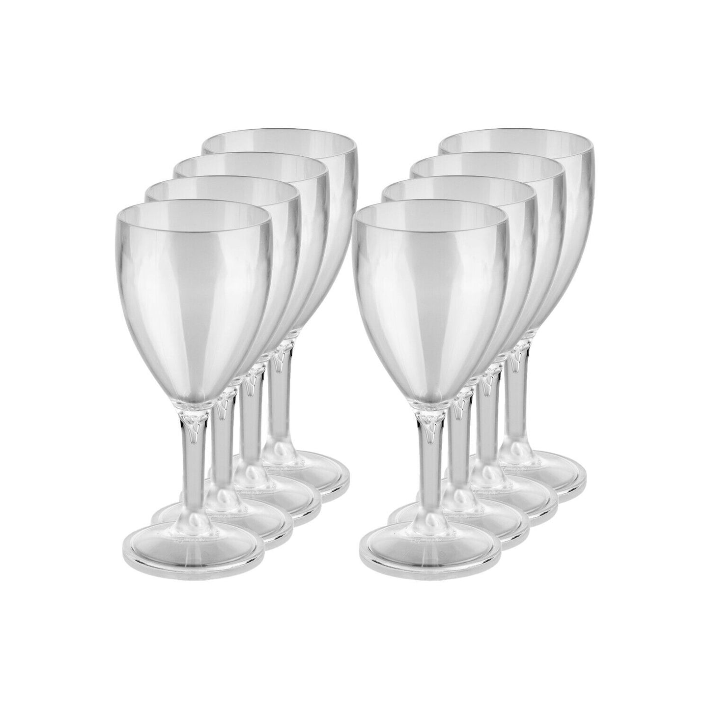 Unbreakable Stemmed Drinking Glasses 8.4 Oz (Set of 8), Shatterproof, Reusable