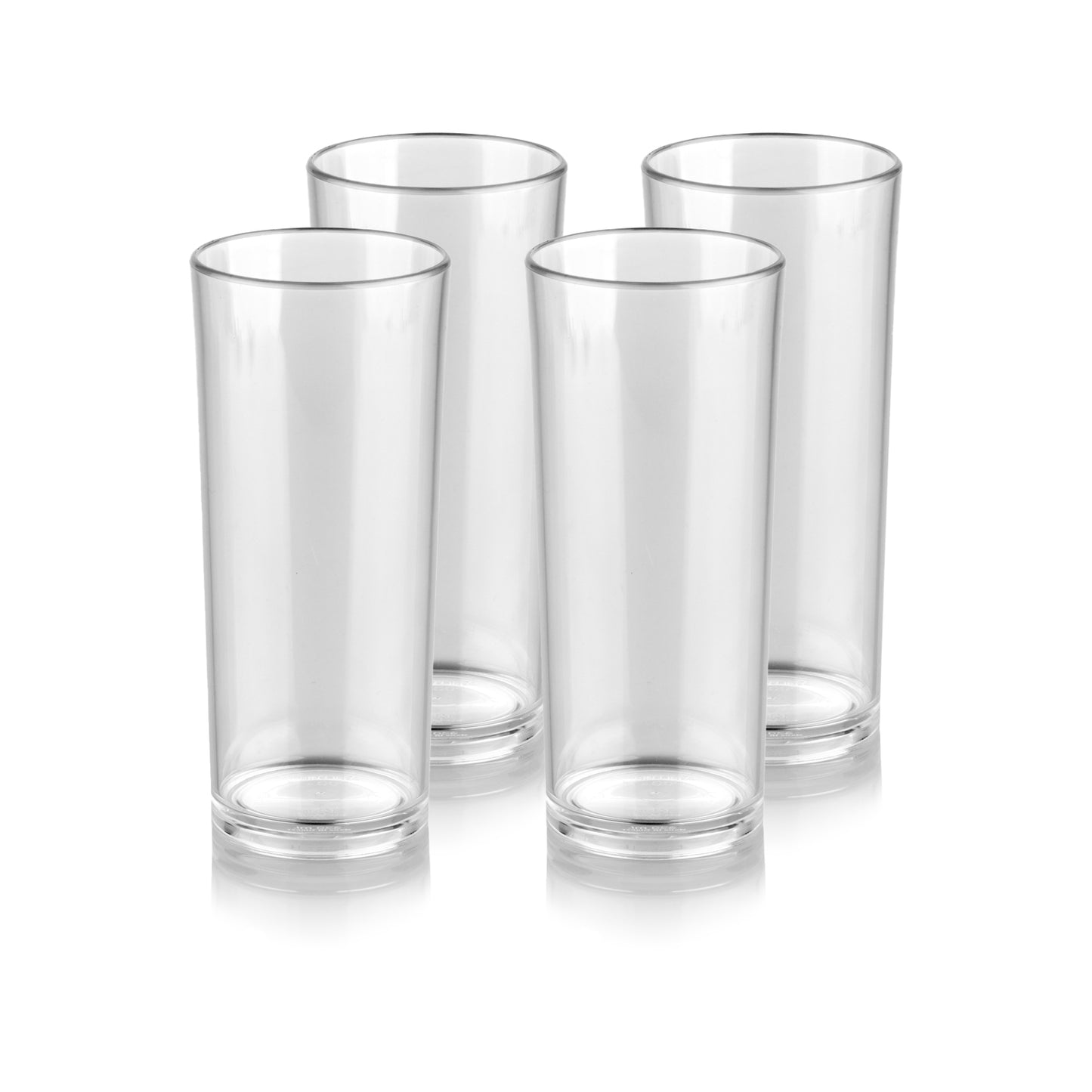 Unbreakable Highball Drinking 10.4-ounce Glasses, Clear, Unbreakable Outdoor, Set of 4