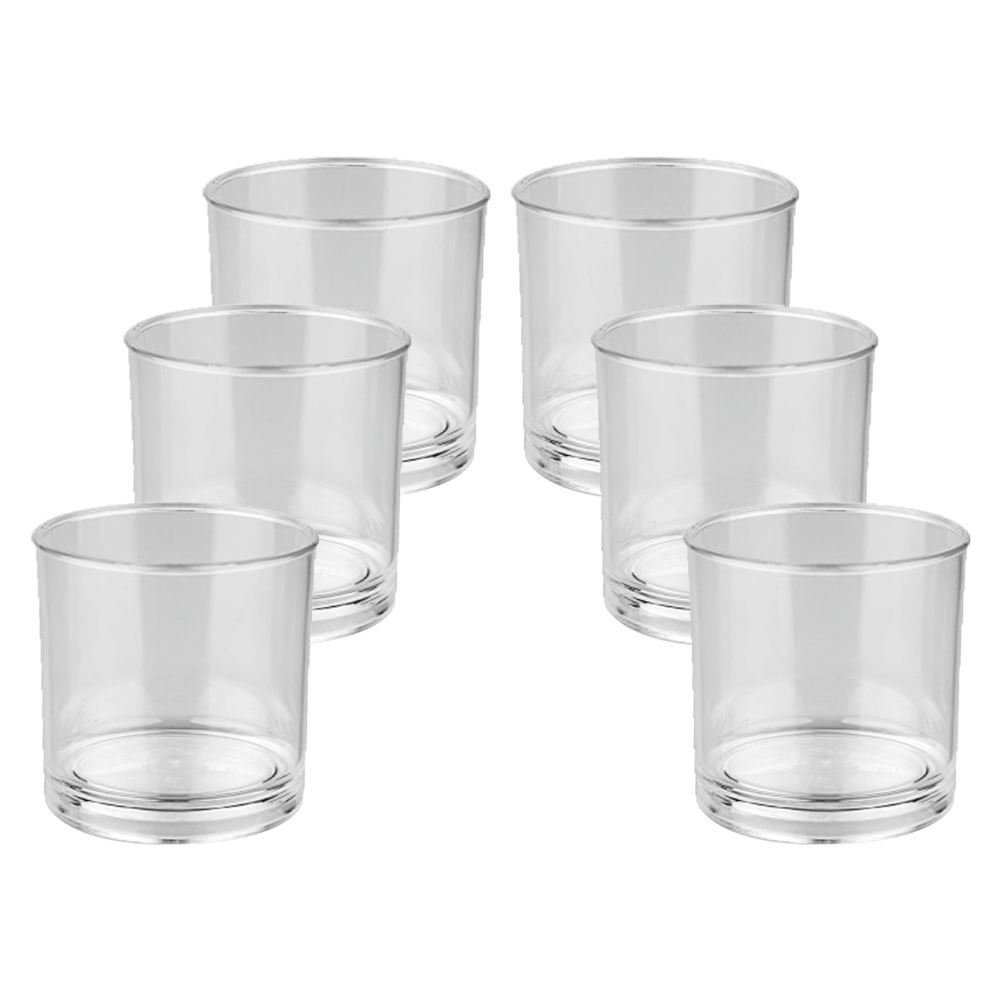 Unbreakable Whiskey Glasses, Set of 6, All-Purpose Reusable Polycarbonate Plastic, Ideal for Whiskey and Scotch, Dishwasher Safe, 8.4 oz