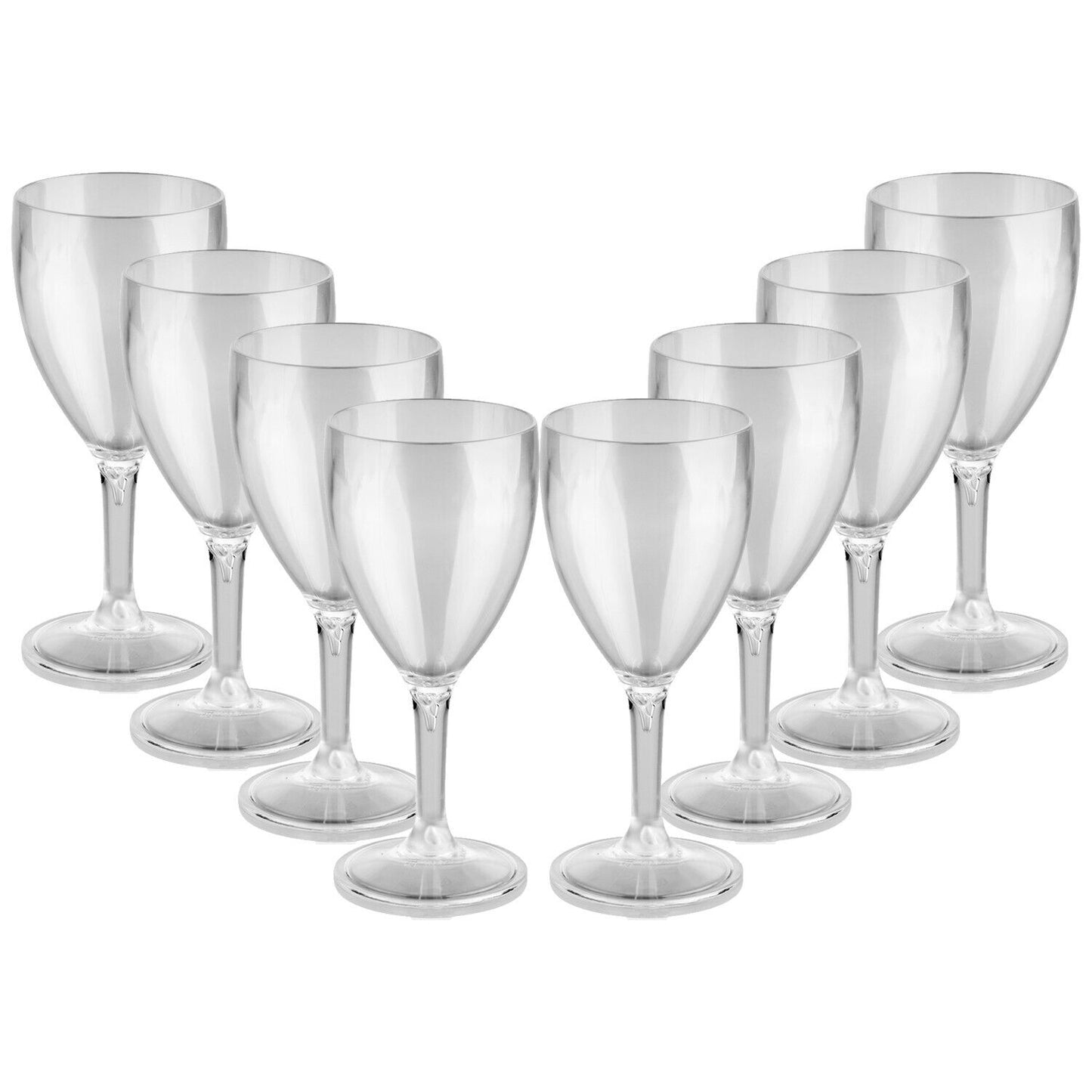 Unbreakable Stemmed Drinking Glasses 8.4 Oz (Set of 8), Shatterproof, Reusable