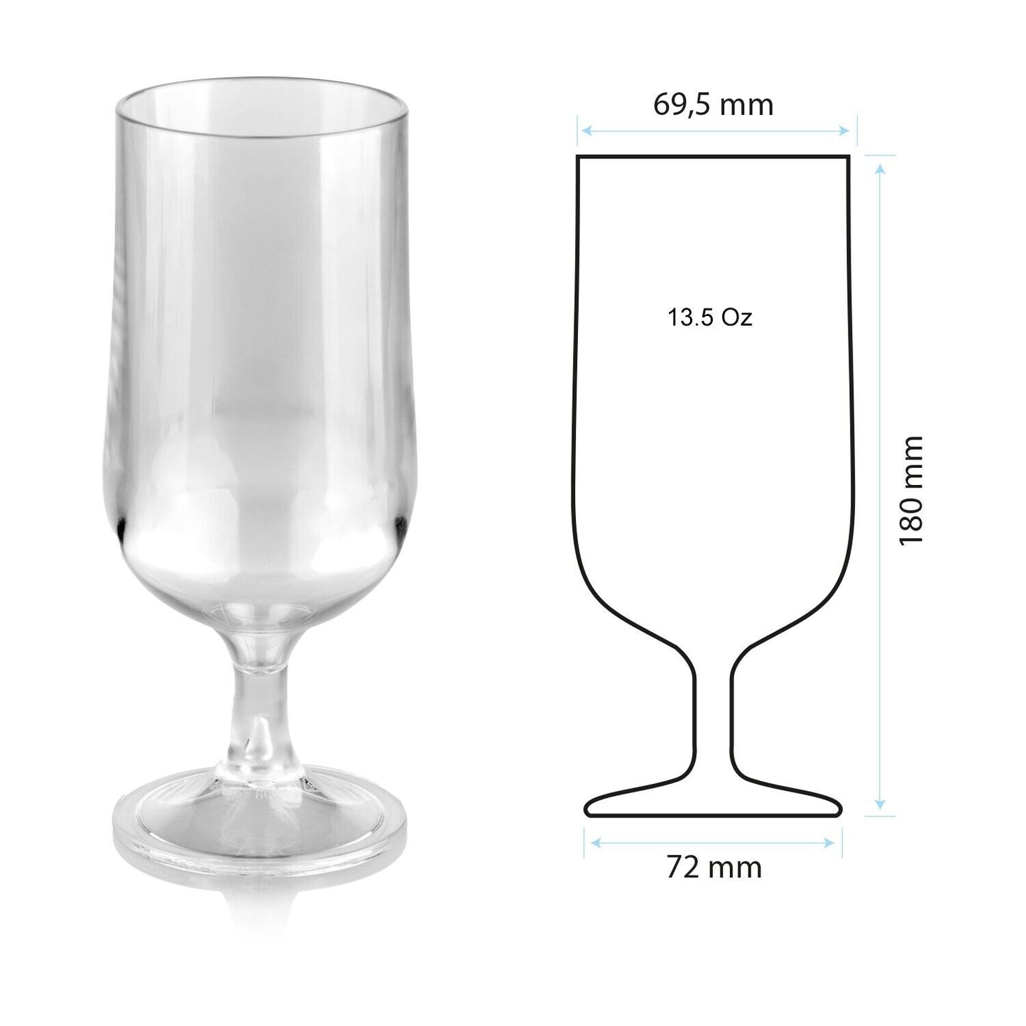 Unbreakable Drinking Glasses 13.5 Oz (Set of 4), Shatterproof, Reusable, Outdoor