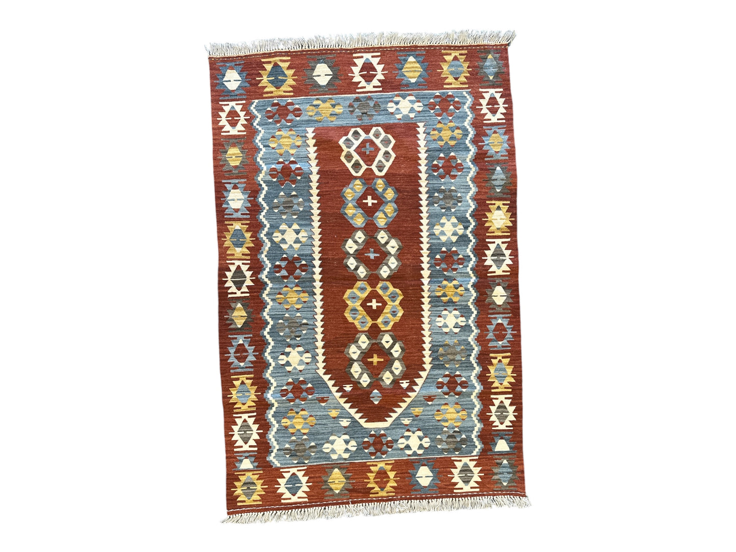 Handmade Turkish Ushak Kilim – Vintage Wool Area Rug