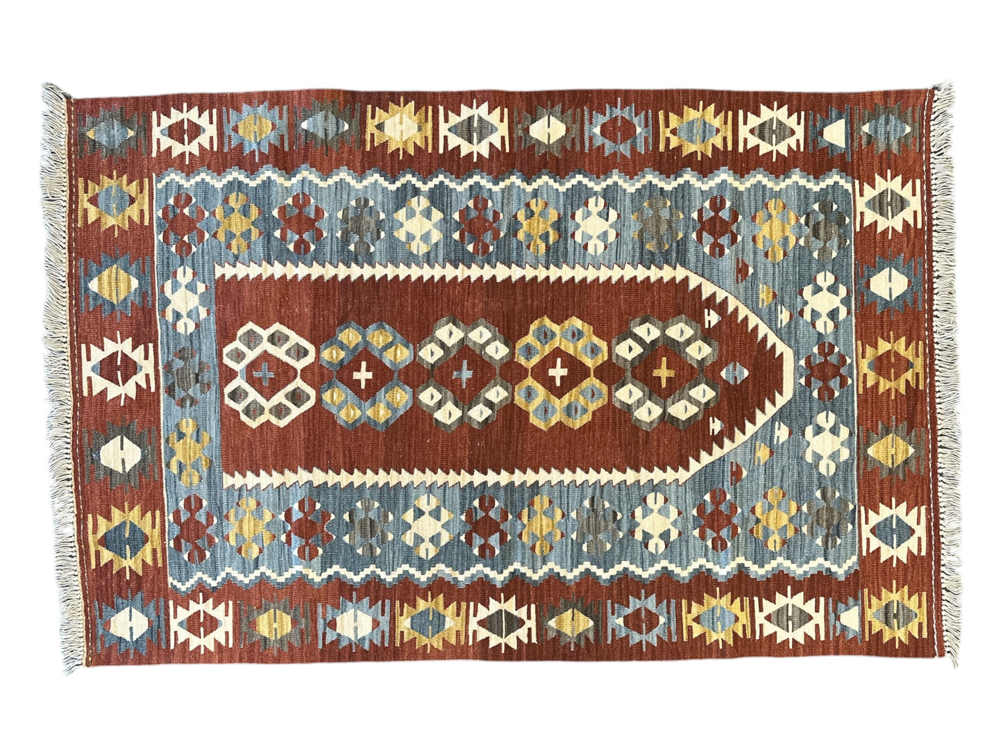 Handmade Turkish Ushak Kilim – Vintage Wool Area Rug