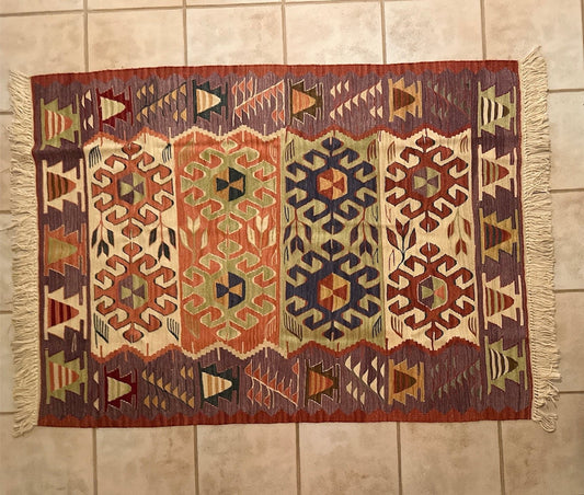 One-of-a-Kind Kilim Rug – Turkish Wool Carpet