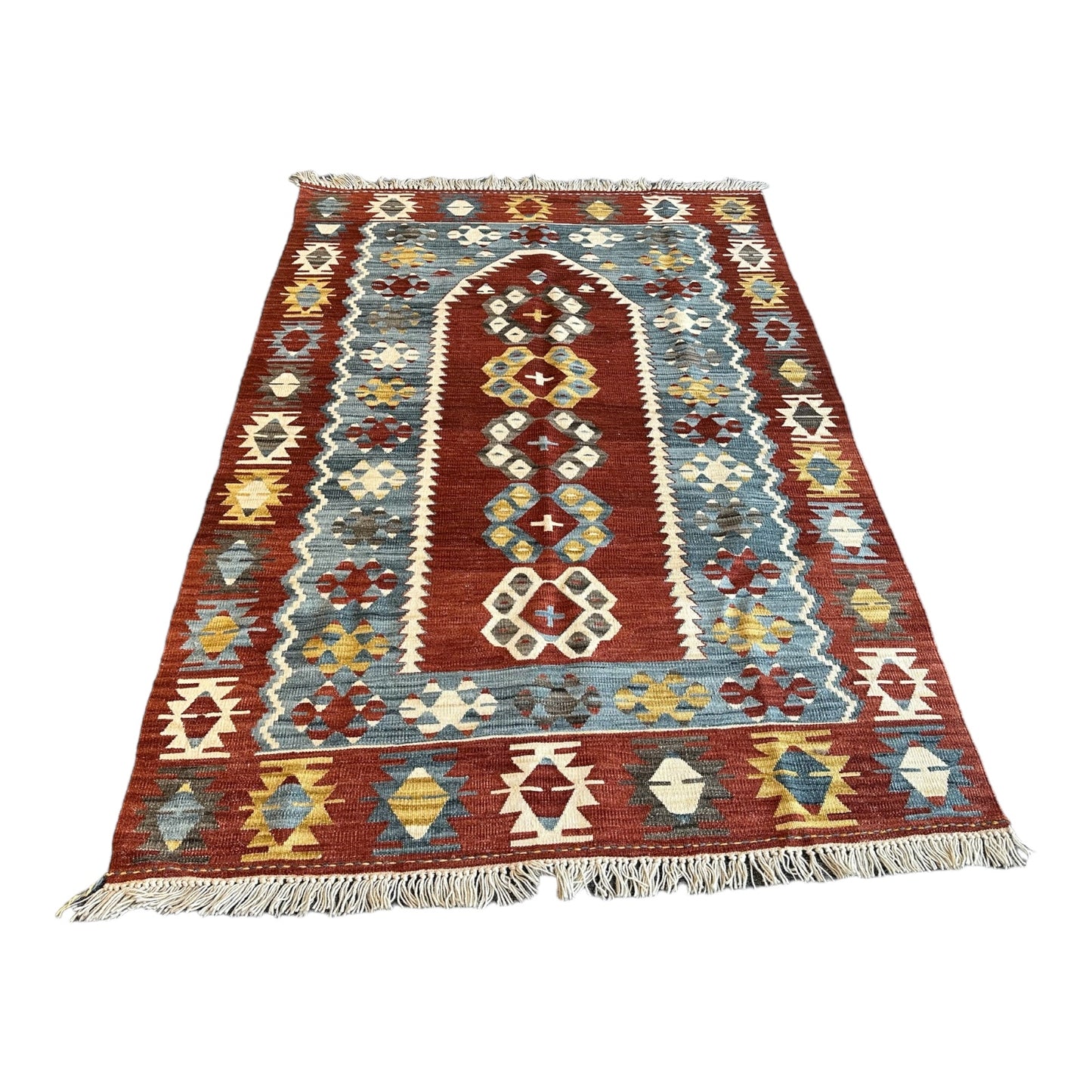 Handmade Turkish Ushak Kilim – Vintage Wool Area Rug