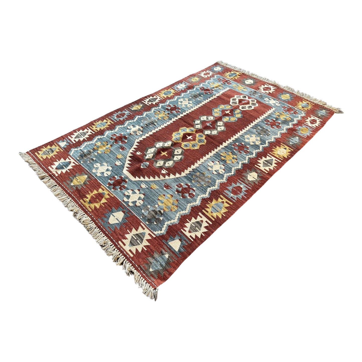 Handmade Turkish Ushak Kilim – Vintage Wool Area Rug