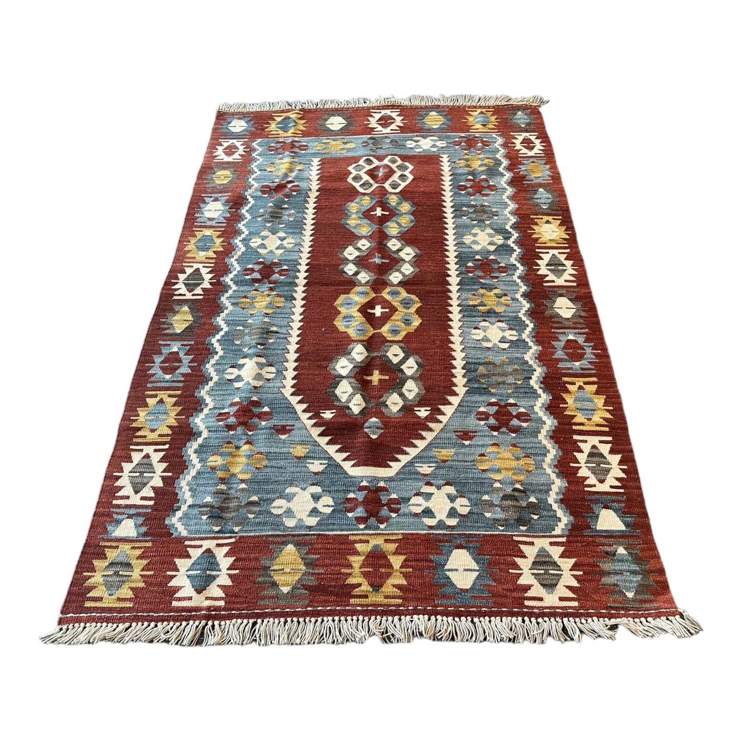 Handmade Turkish Ushak Kilim – Vintage Wool Area Rug