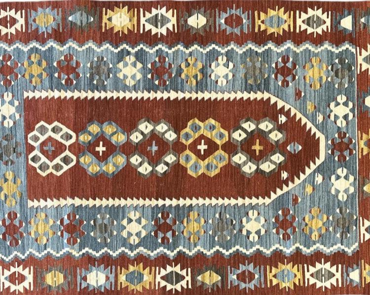 Handmade Turkish Ushak Kilim – Vintage Wool Area Rug