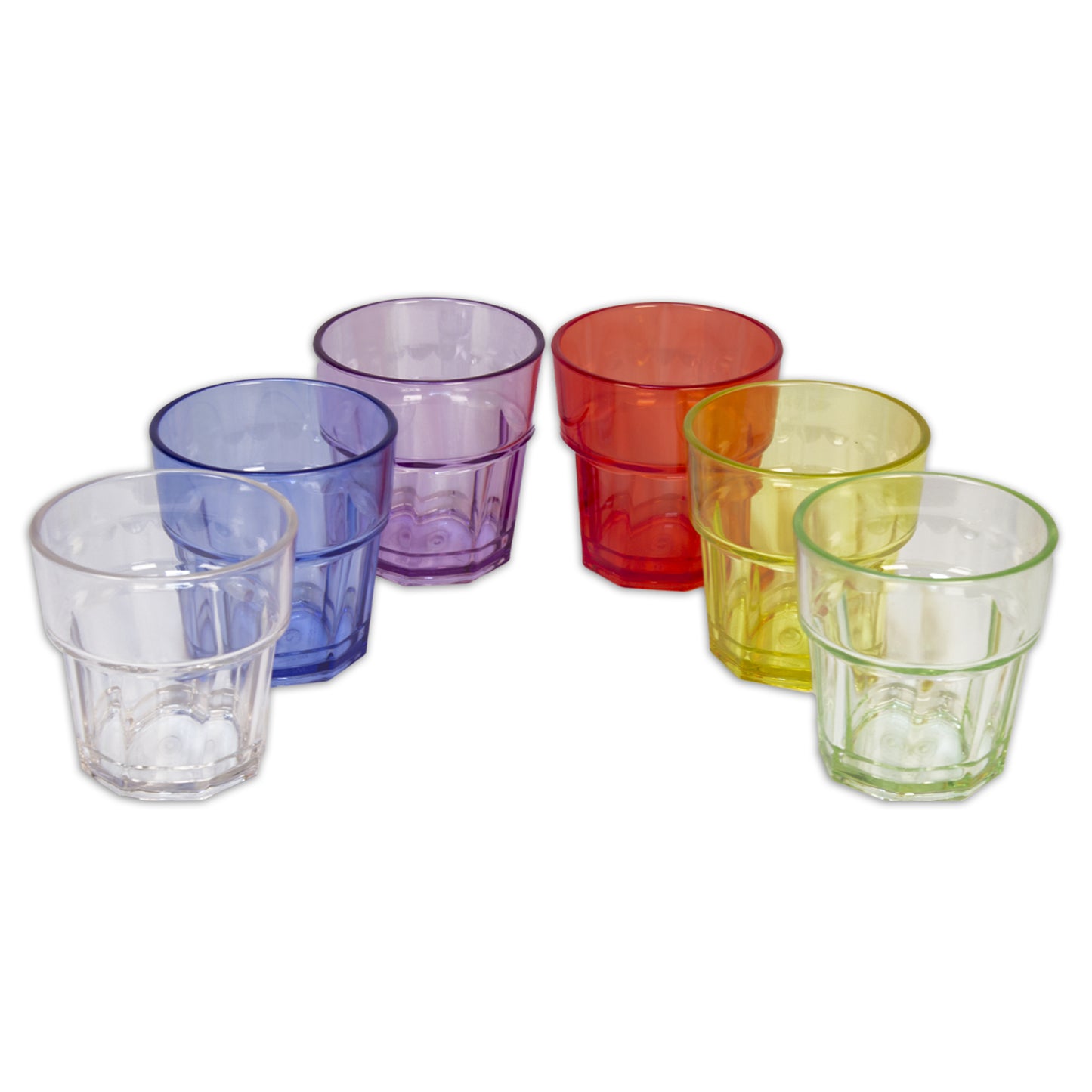 Unbreakable Premium Drinking Water Glasses 8.4 Oz Set of 6 Assorted Colors Reusable