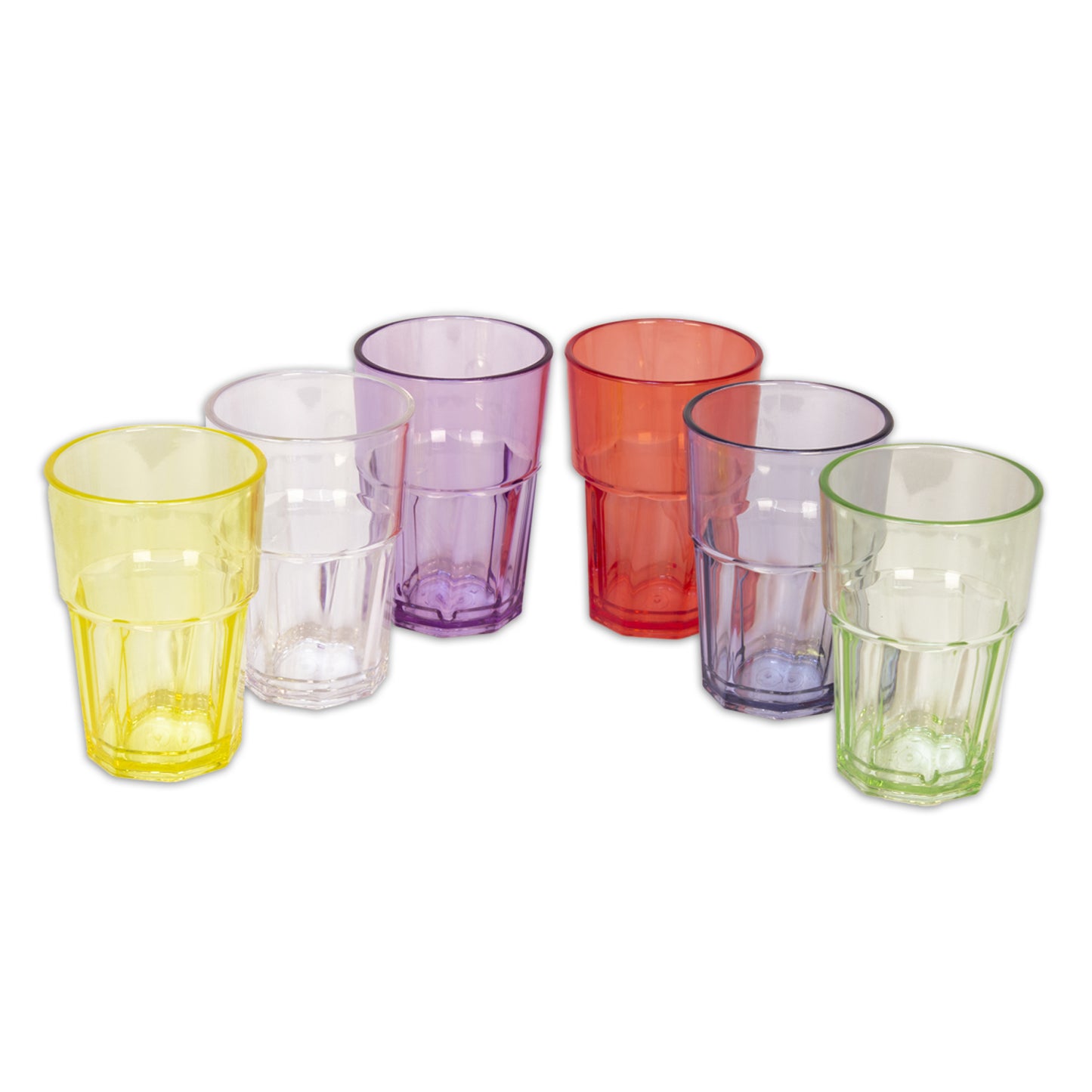 Unbreakable Premium Drinking Water Glasses 10.1 Oz Set of 6 Assorted Colors Reusable