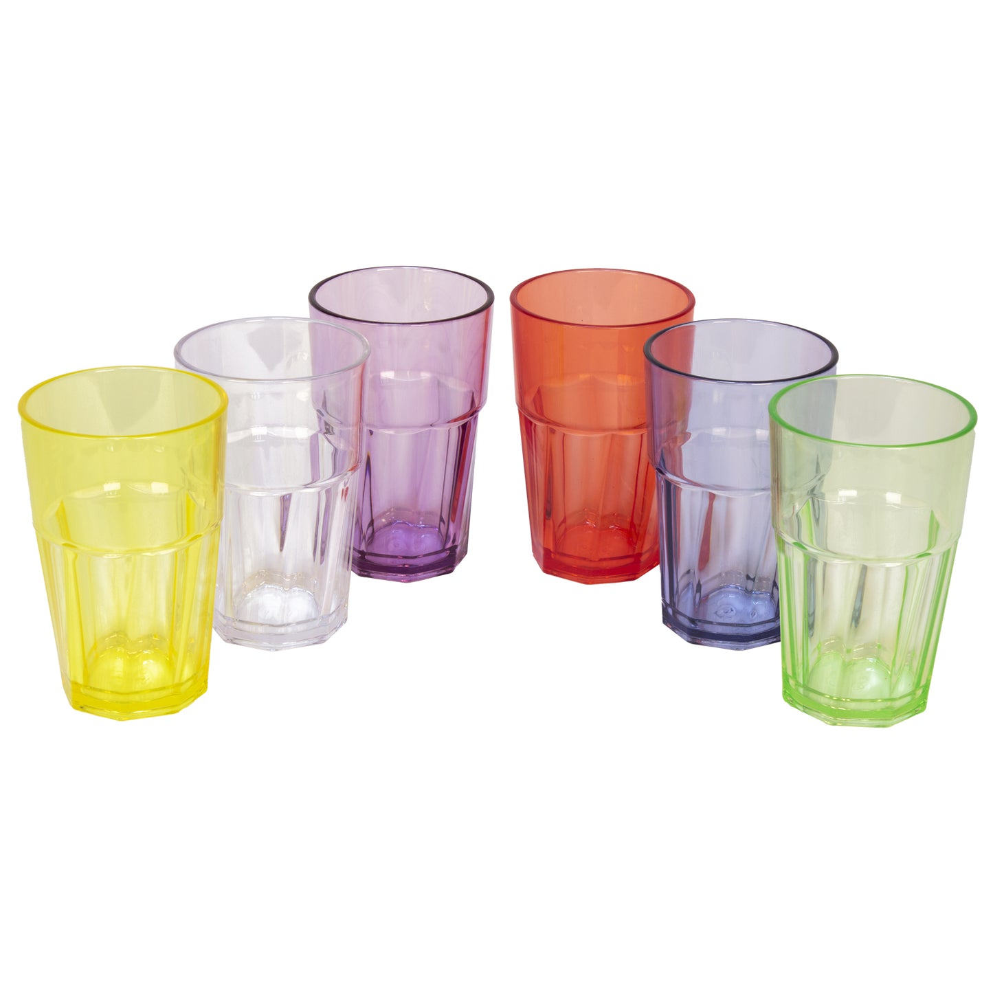 Unbreakable Premium Drinking Water Glasses 13.5 Oz Set of 6 Assorted Colors Reusable