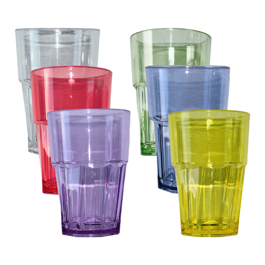 Unbreakable Premium Drinking Water Glasses 10.1 Oz Set of 6 Assorted Colors Reusable